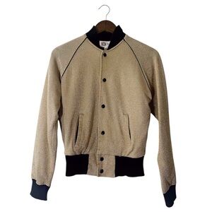 Fred Segal Gold Metallic Sparkle Bomber Jacket LA Roller Disco Girl 80s